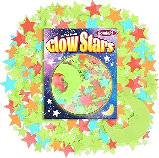 201 Pcs Glow in The Dark Stars Stickers for Ceiling, Multicolor Toddler Stocking Stuffers Wall Room Decor Gifts, Luminous 3D Glowing Stars Stocking Stuffers for Kids Boys Girls