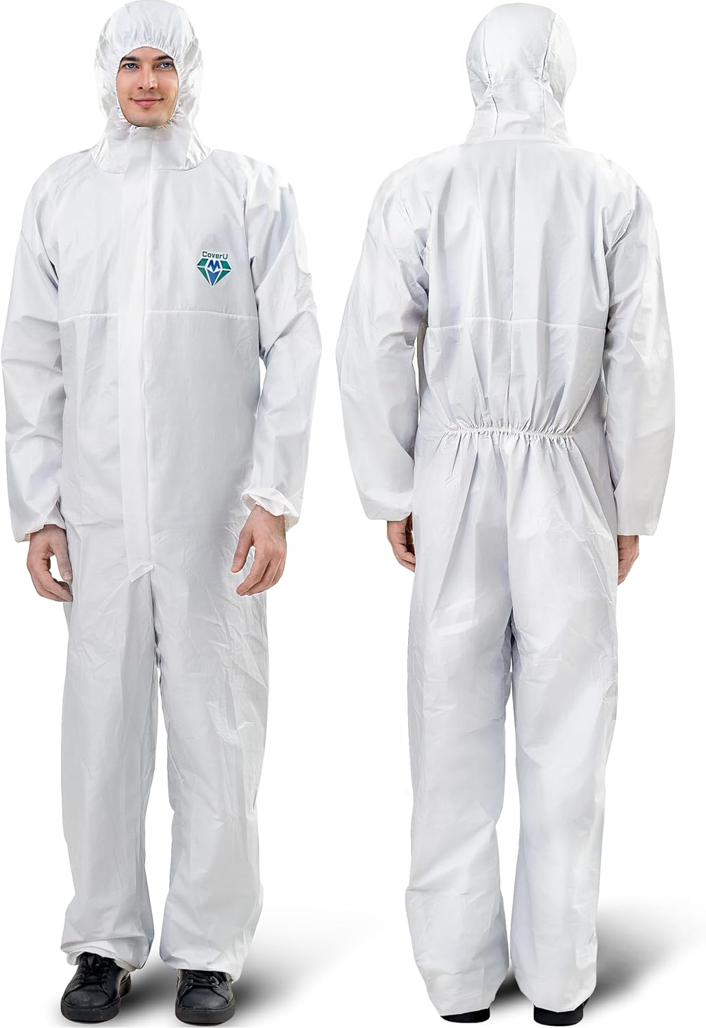 Medtecs Hazmat Suits - 6 Sizes Options - Disposable Coveralls Suit, Medical Protective Coverall PPE Hazmat Suits