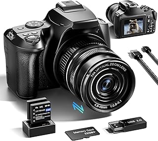 NBD 64MP Digital Cameras for Photography & Video, 4K 40 X Zoom Vlogging Camera for YouTube with WiFi & App Control, Flash & HDMI Output, 32GB SD Card, 2 Batteries -W2