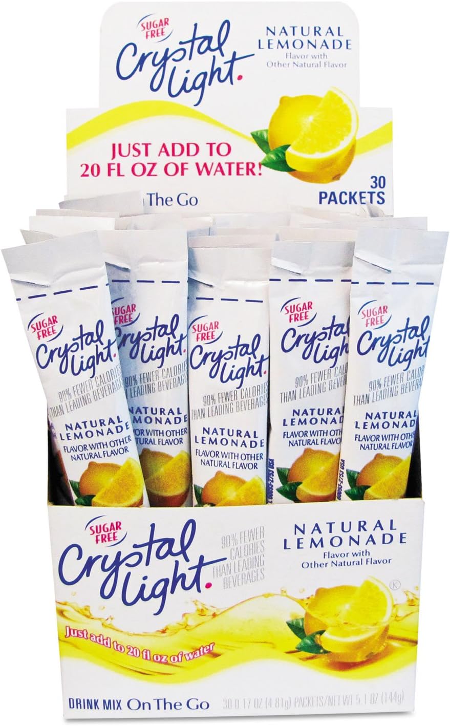 Crystal Light Products Crystal Light-Flavored Drink Mix, Lemonade, 30 8-oz. Packe beverages, PACK OF 1, Yellow