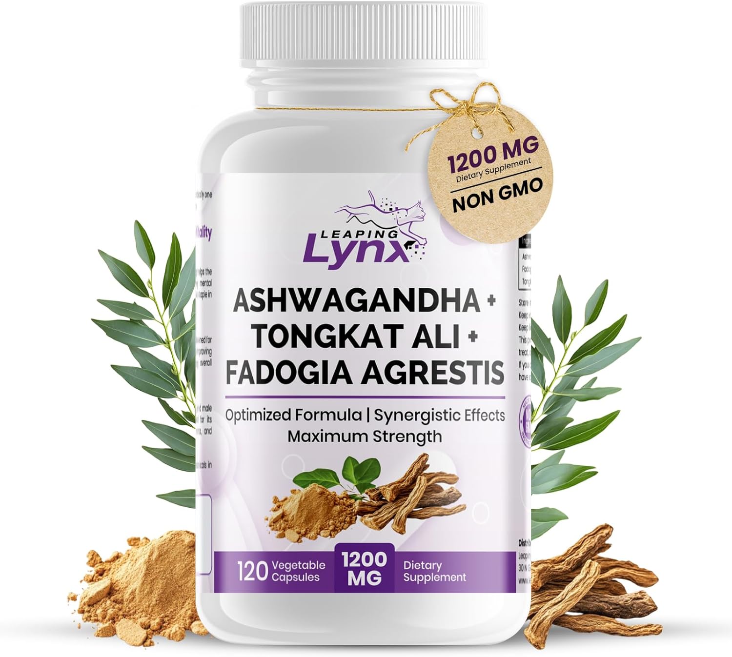 Ashwagandha + Tongkat Ali + Fadogia Agrestis – 120 Capsules, 1200mg Per Serving – Adaptogenic Herbal Blend for Stress, Balance & Wellness – Traditional Botanicals for Daily Support – 3rd Party Tested