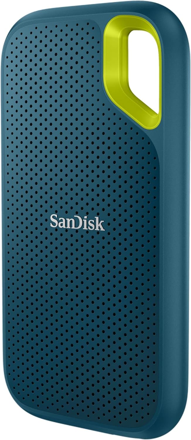 SanDisk Extreme Portable SSD 2TB (up to 1050 MB/s read, 1,000MB/s write, USB-C, NVMe Solid State Performance, IP65 rated for dust and water resistance, Updated Firmware) Monterey