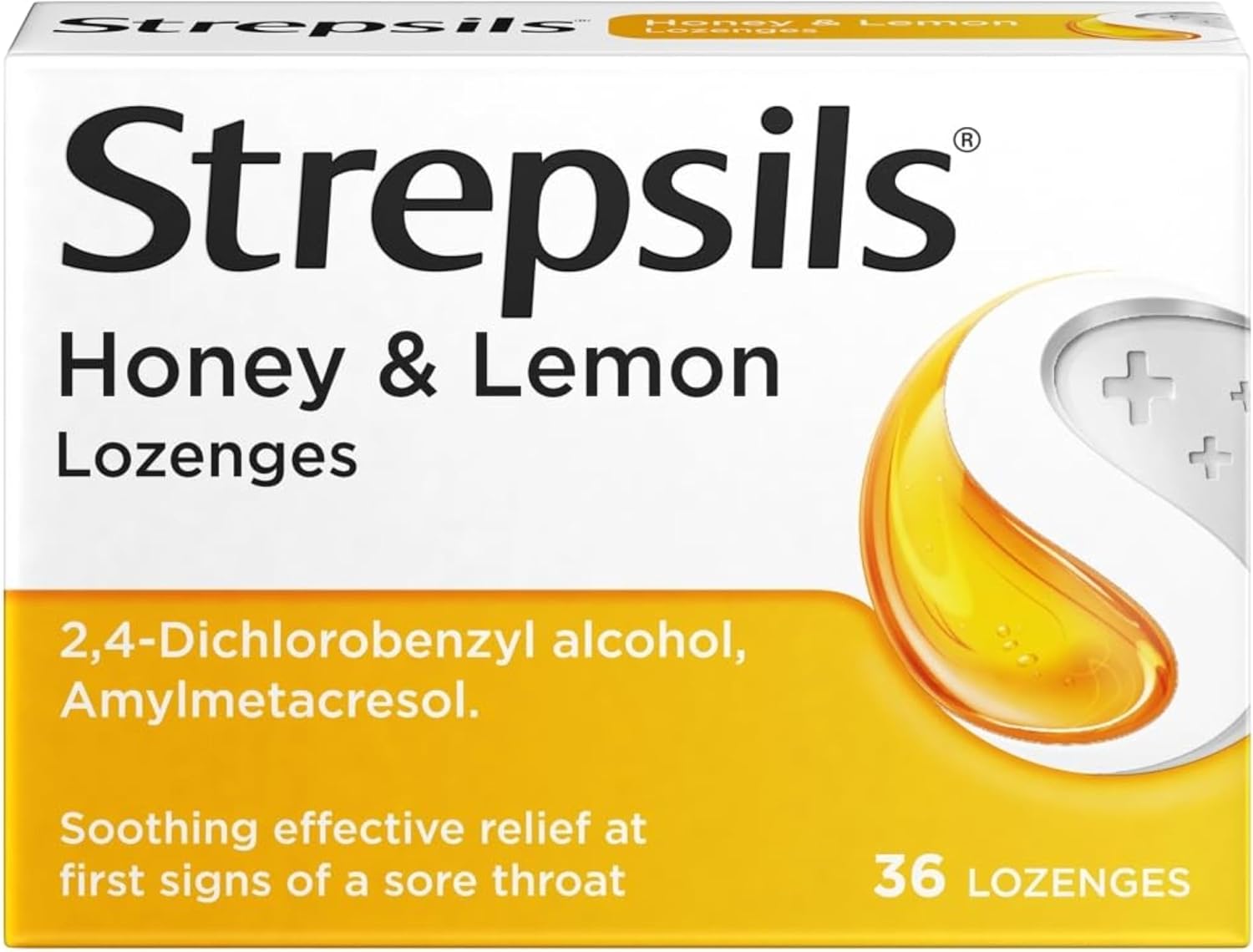 Strepsils Honey Lemon Lozenges, 36 Count - Fast Acting Sore Throat Relief, Soothes Fights Viral/Bacterial Infections, Effective Medication For Quick Comfort