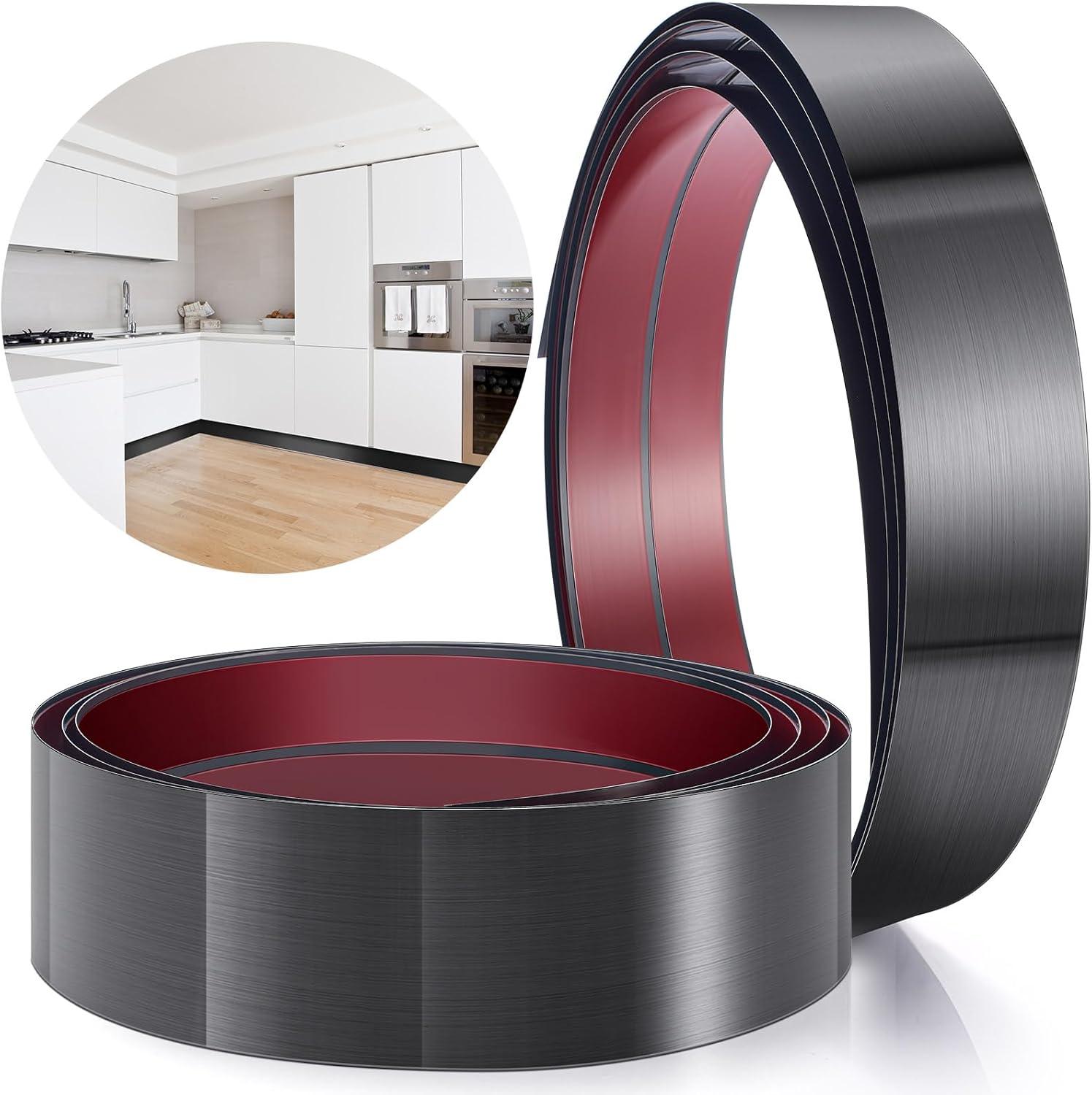 Amylove Black Door Kick Plate Stainless Steel Toe Kick Cover Kickplate 4 x 102 Inch Metal Door Bottom Protectors Commercial Baseboard Plate