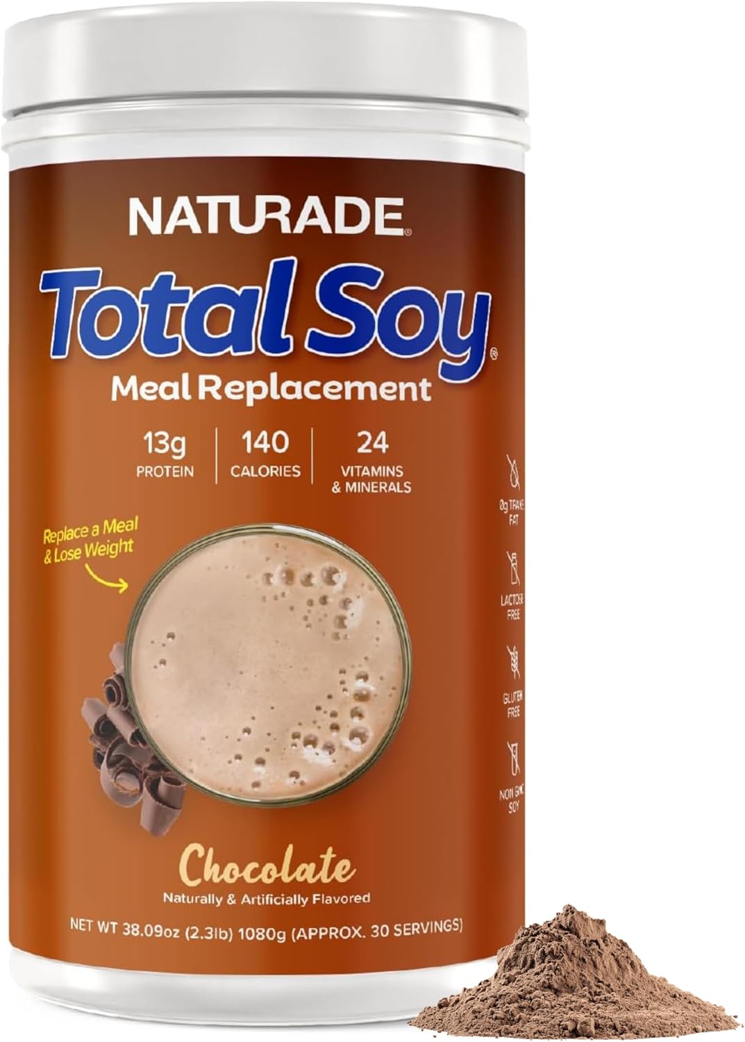 Naturade Pure Soy Meal Replacement, Whole Chocolate, 17.8 Ounces