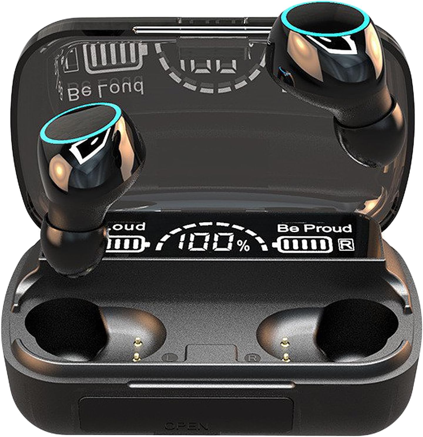 Wireless Headphones,Wireless Earbuds with Mic Bluetooth 5.1 Touch Control Noise Reduction Headphones ,IPX7 Waterproof Earphones,HiFi Stereo Deep Bass,In-Ear Headset with LED Display for Sport Work