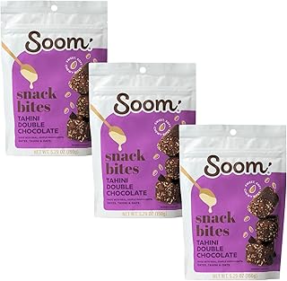 Soom Foods Double Chocolate Energy Chewy Snack Bites 3-Pack (100% Natural | Whole Food Healthy Date Snack or Dessert | No Added Sugar | Vegan | Dairy-Free | Plant Based | Kosher | 5.29oz (3)