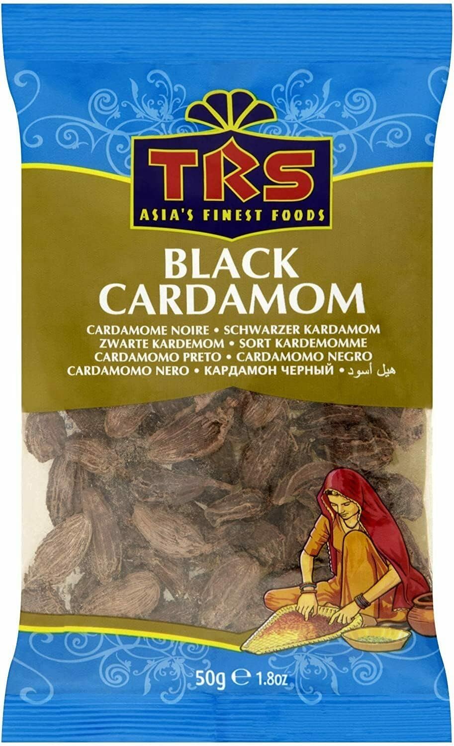 50g Large Black Cardamom Pods with Seed Smoky Flavour Moti Elaichi Soup Cooking Spices