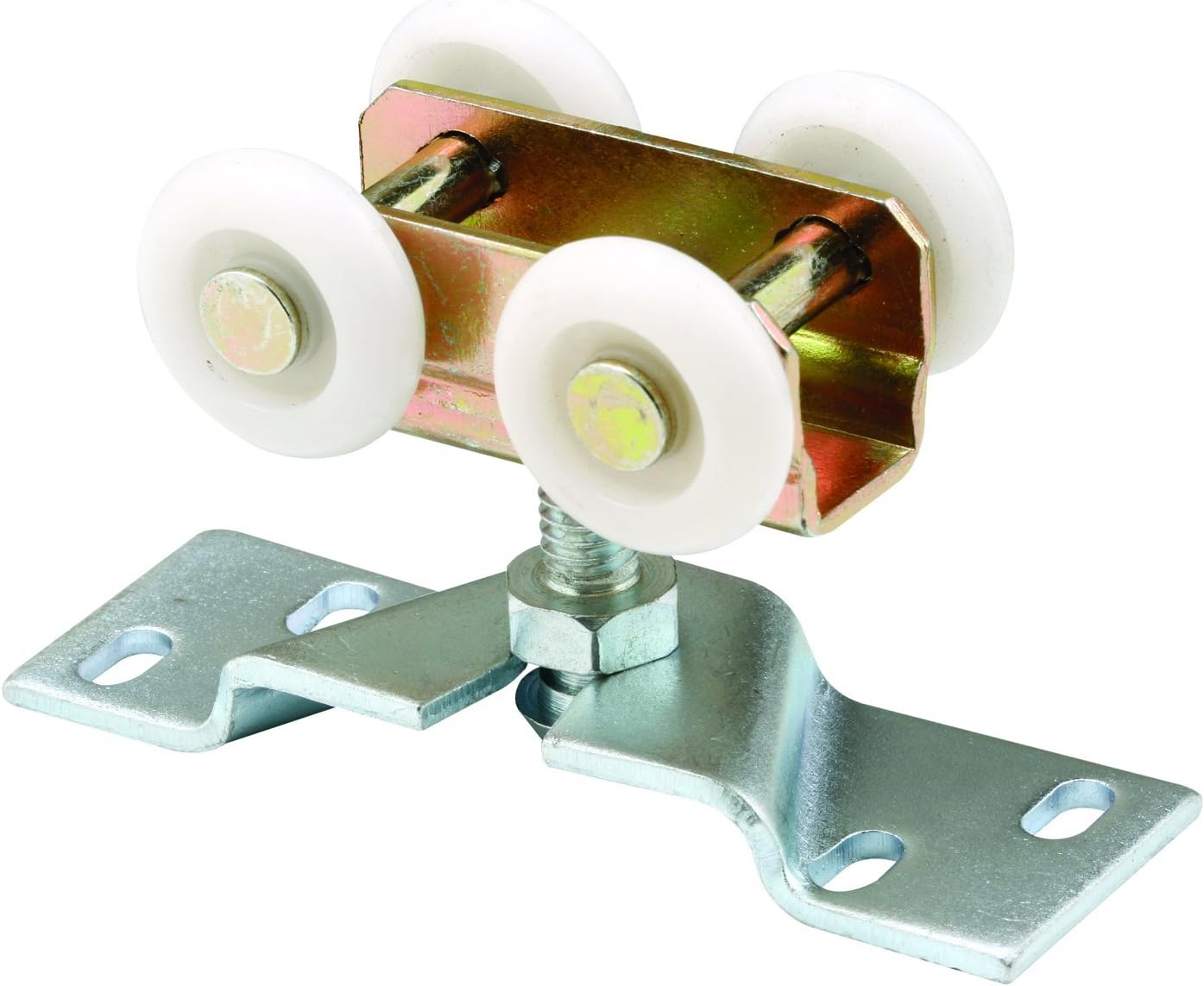 Prime-Line N 7410 Pocket Door Roller Assembly, 1 in. (Outside Diameter), Convex, Plastic Tires, Steel Bracket (Single Pack)