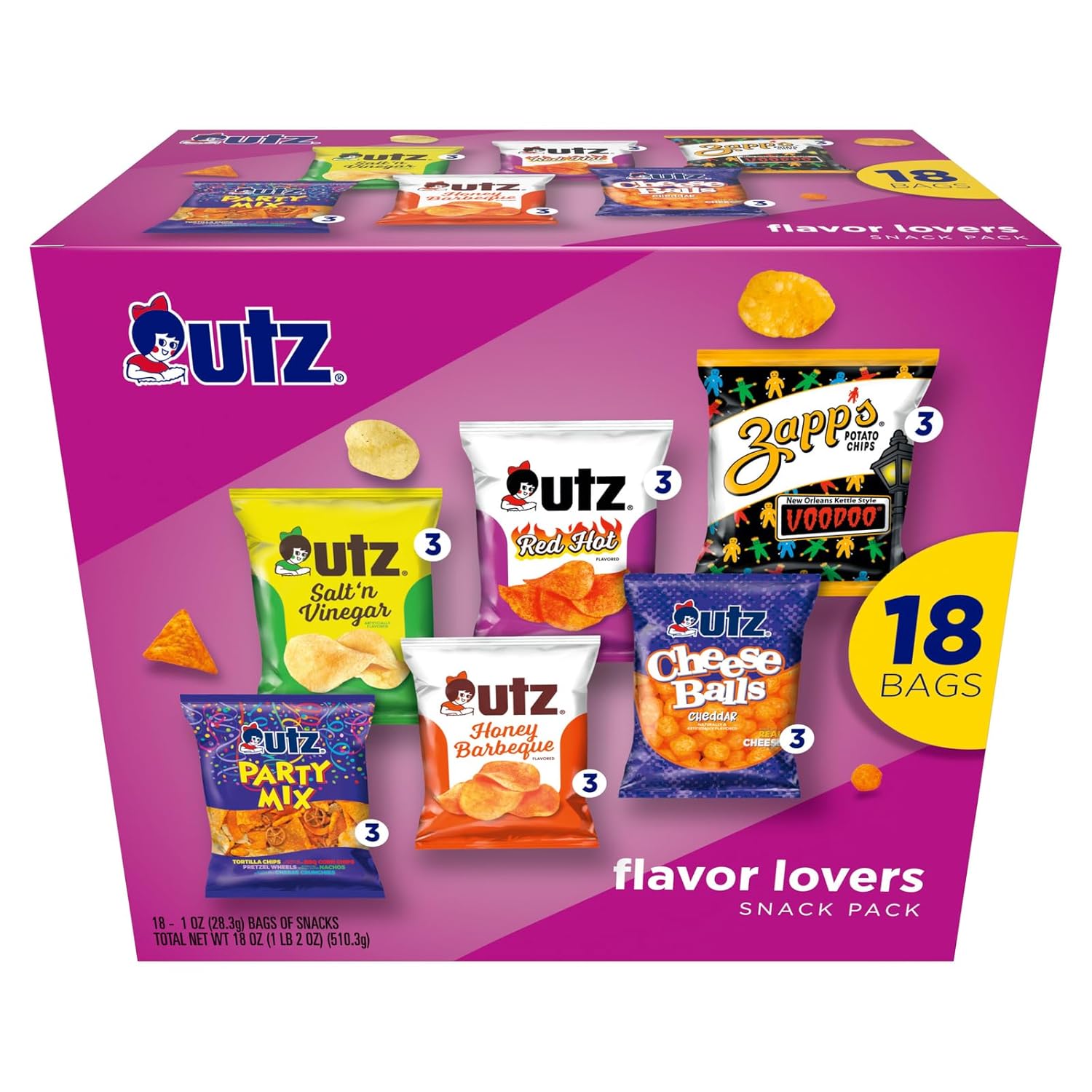 Utz Flavor Lovers Mix Variety Pack, 18 ct, 1oz. Bags