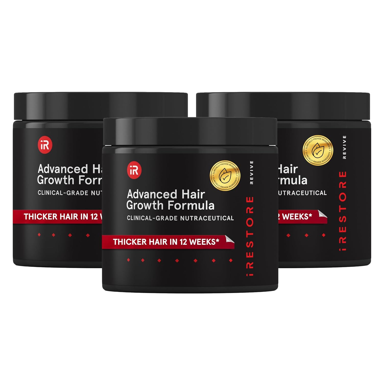 iRestore Advanced Hair Growth Supplement for Women | Hair Vitamins for Faster Hair Regrowth | Best for Hair Loss and Thinning - 3 Pack, 1 Month Supply Each