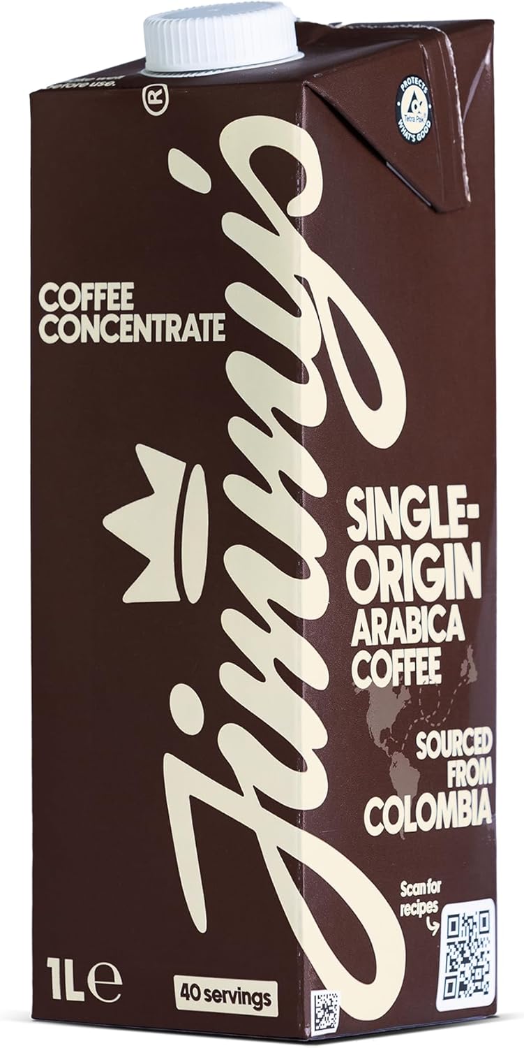 Jimmy’s Coffee Concentrate 1L - 100% Single-Origin Arabica, Unsweetened, Makes 40 Servings - Just Add Milk or Water (1, 1L)