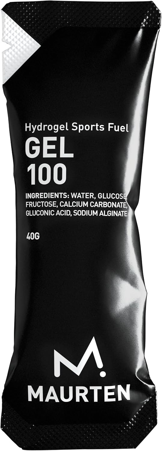 MAURTEN Gel 100 Energy Gel - 12-Pack of 40g - 25g Carbohydrates per Serving - Stomach-Friendly Patented hydrogel Technology for Cycling and Running - Natural & Free of Color or preservatives