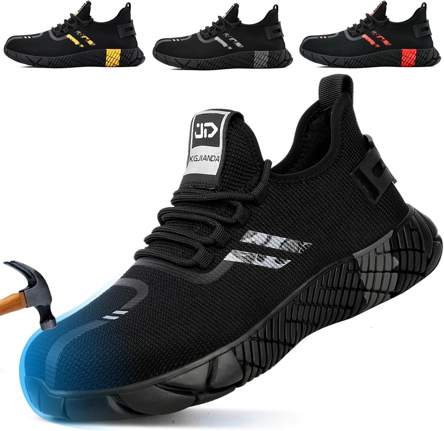 Steel Toe Tennis Shoes for Men Steel Toe Shoes for Men Women Lightweight Work Sneakers Comfortable Construction Safety Sneakers Indestructible Work Shoe Puncture Proof Tennis Shoe