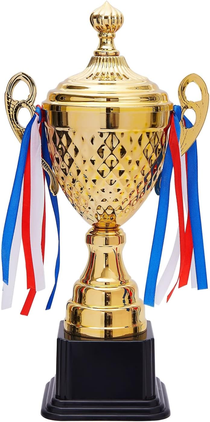 Juvale Large Gold Trophy Cup for Sports Championships, Tournaments, Award Competitions, Spelling Bee (15.2 x7.5 x 4.75 in) - Trophy Award