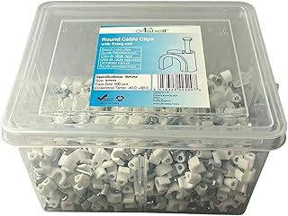 White Round Cable Clips K-Type Trade Box, (5mm / 0.20") - 500 Pieces