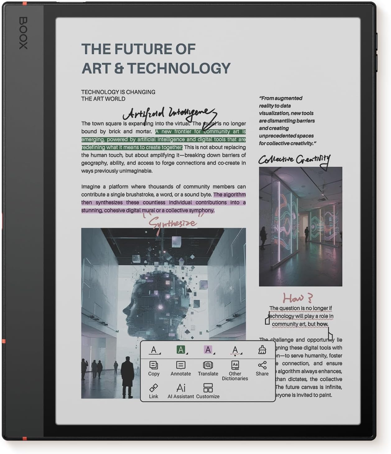 BOOX Tablet Note Air 5 C 6G 64G E Ink Tablet Color ePaper Notebook