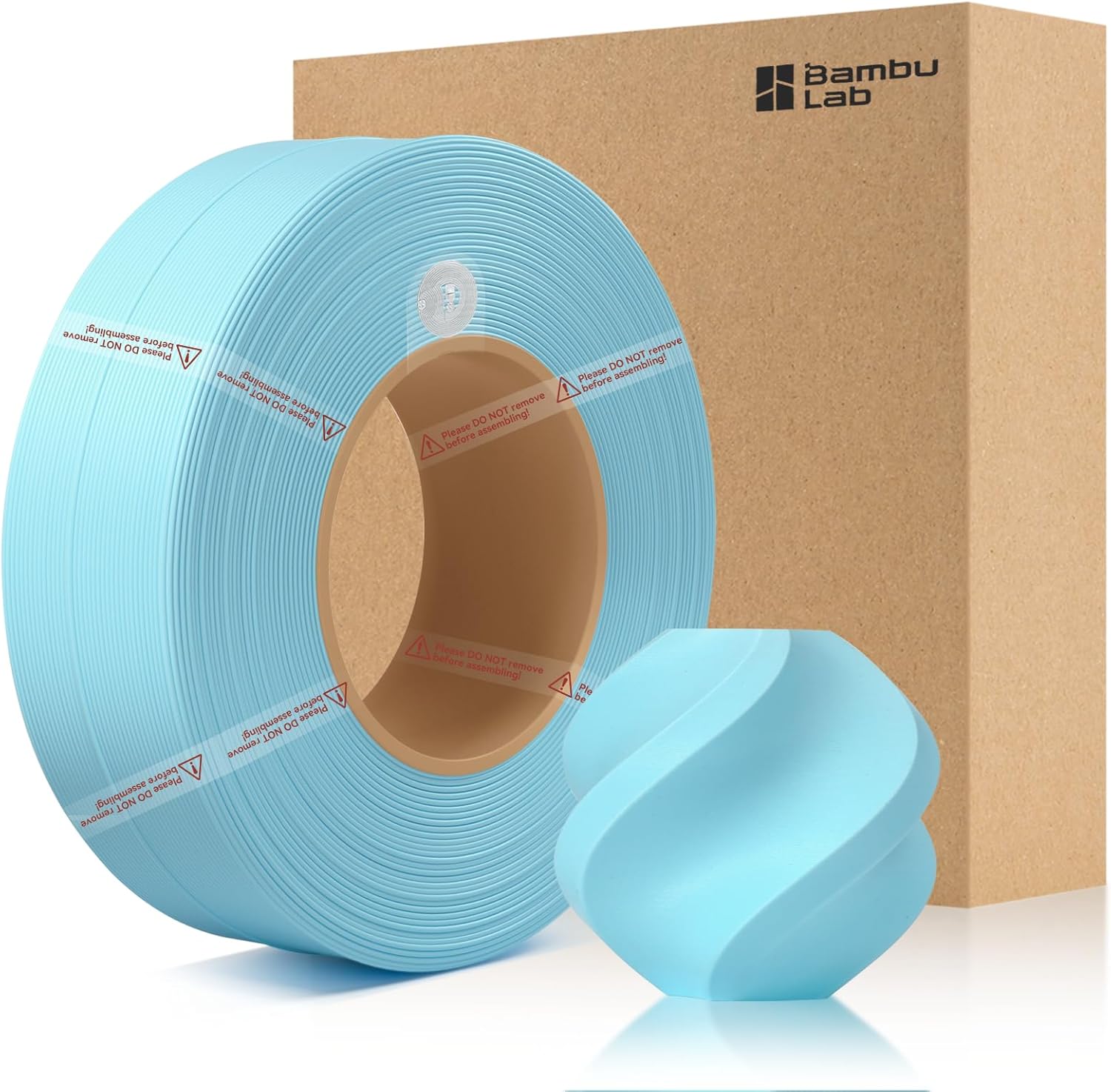 Bamboo1.75MM PLA Matte Refill Filament High Toughness High Speed &Easy Printing Eco Friendly with RFID for Bambu Lab A1,X1,P1 AMS 1KG +/- 0.03mm (Without Spool) (Ice Blue 11601)