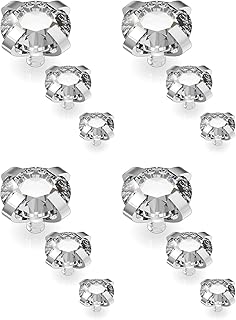 Dyknasz 12PCS 14G Grade 23 Titanium Dermal Anchor Tops Internally Threaded Clear Gem Piercing Jewelry for Women Men