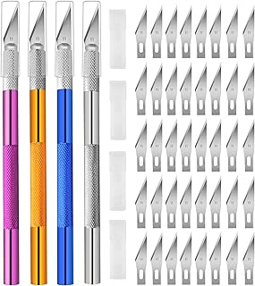 4PCS Exacto Knife, Hobby Knife Craft Knifes with 40PCS Spare Exacto Knife Blades(#11), Profession Exacto Knives Precision Knife for Crafting, Arts, Modeling, Scrapbooking, Stencil