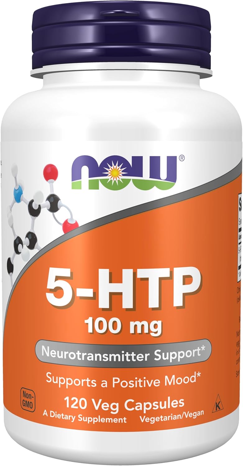 NOW Foods Supplements, 5-HTP (5-hydroxytryptophan) 100 mg, Neurotransmitter Support*, 120 Veg Capsules