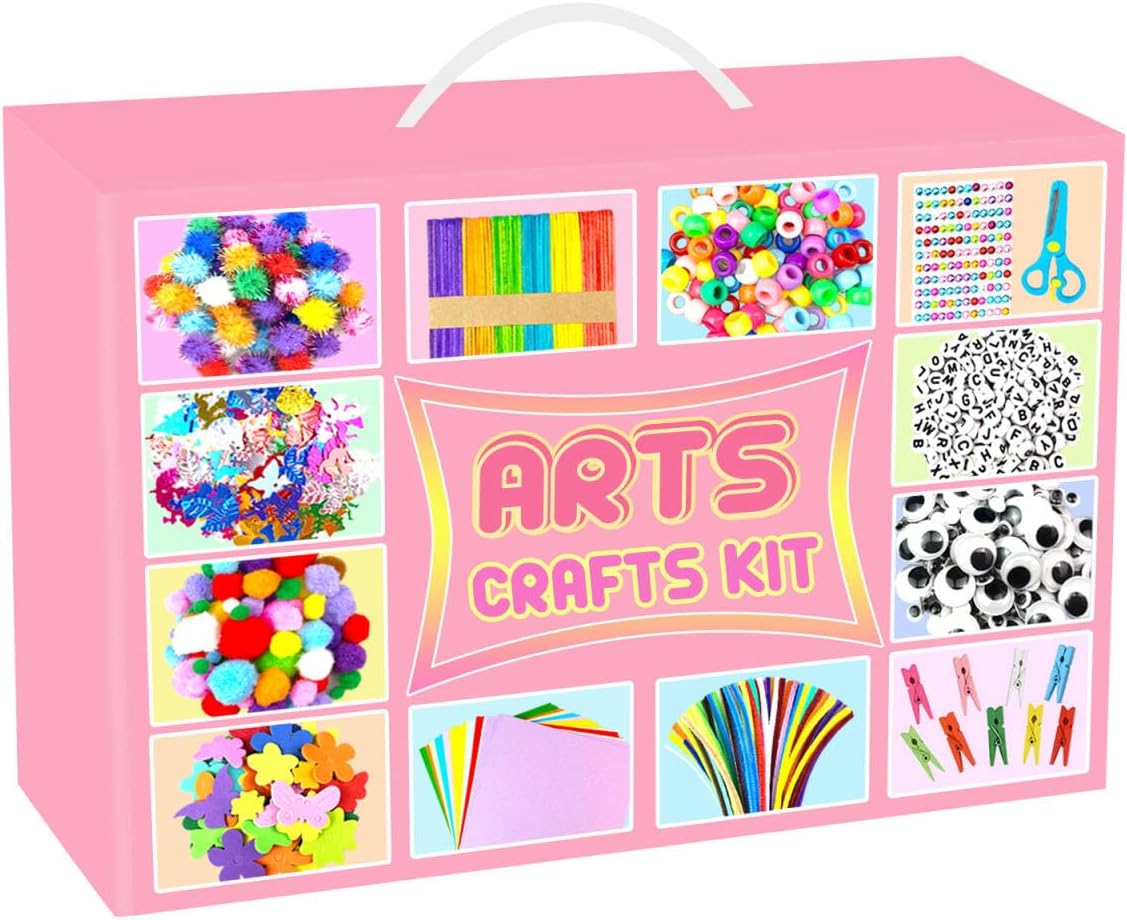 BNUZEIYI Arts and Crafts Supplies for Kids with Pipe Cleaners, Pink