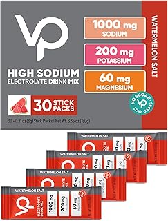 Venture Pal High Sodium Sugar Free Electrolytes Powder Packet - Hydration Packets with Sodium, Potassium & Magneisum | Zero Calories | Vegan | Keto & Paleo Friendly Electrolyte Drink Mix | 30 Stick