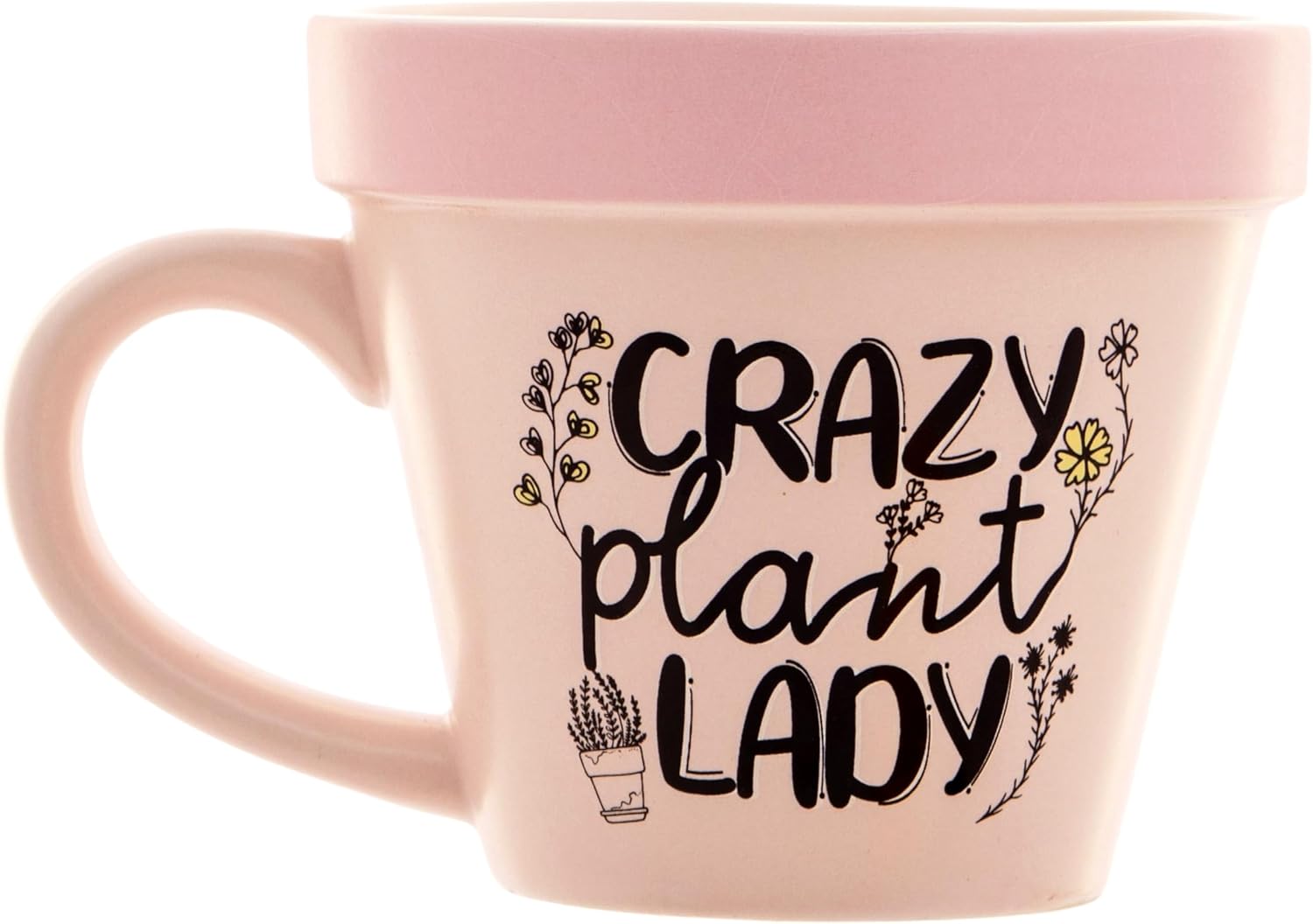 Boxer Gifts 'Crazy Plant Lady' Plant Pot Mug | Funny Gardening Gifts for Women - Houseplant Gift for Plant Lovers | Garden Present for Mum On Christmas & Birthday, Pink