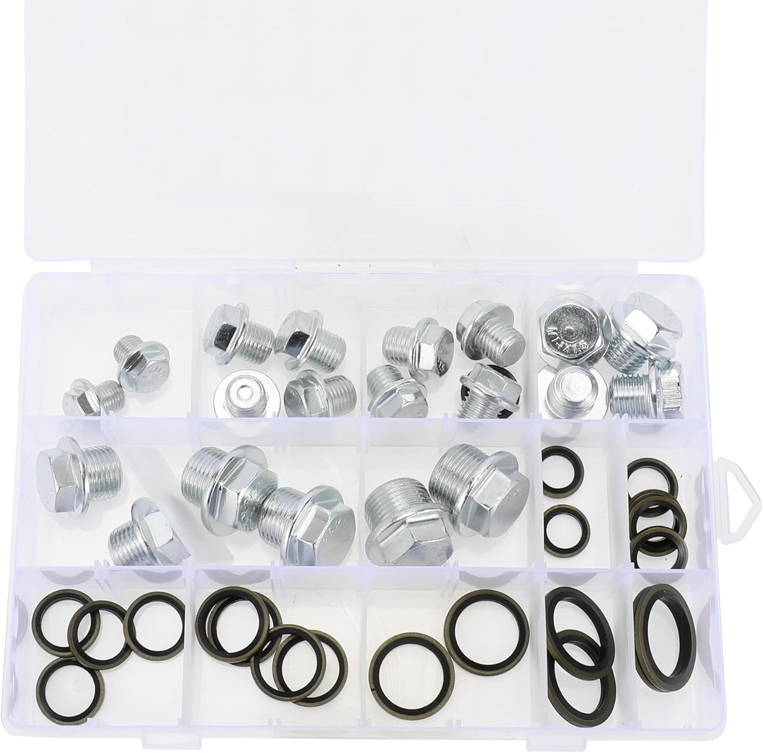 1 Set Oil Drain Plug Oil Pan Drain Bolt Screw Thread Repair with Gasket Silver Tone Steel M10x1 M12x1.25 M12x1.5 M14x1.5 M16x1.5 M18x1.5 M20x1.5