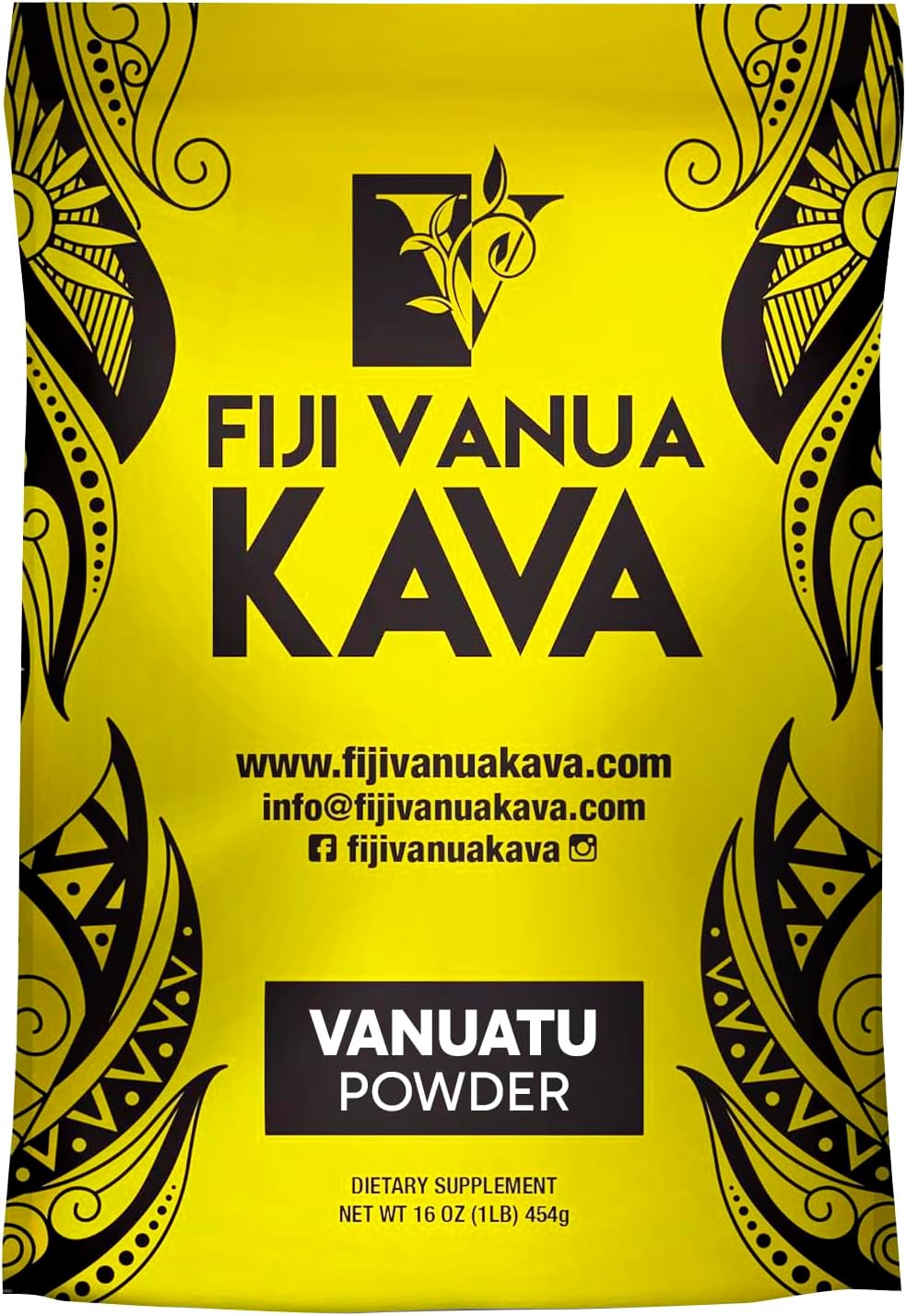 Vanuatu Powder, Kava Root Powder Made from Pure Noble Kava with Sun-Dried Lateral Roots, Kava Premium with Kavalactones, Easy to Prepare Medium Grind Kava Root Powder, 16 oz, 1 Pound
