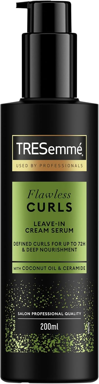 TRESemmé Flawless Curls Leave-In Cream Hair Serum hair treatment with Coconut Oil & Ceramide for deep nourishment & up to 72-hour curl definition 200 ml