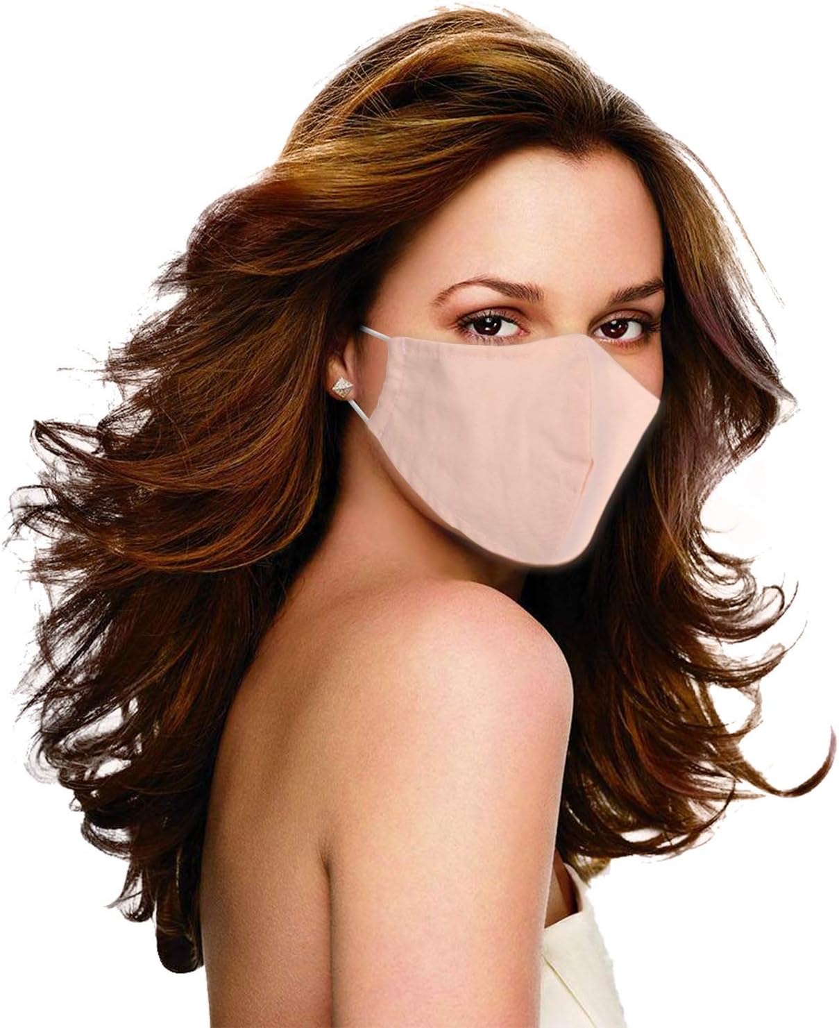 WedDecor 2Pcs Washable Cloth Face Mask Reusable and Adjustable Protective Fabric Face Cover Dust Filter Pocket, Filter Pocket 3 Layer Cotton Face Mask Reusable Machine Washable, Plain