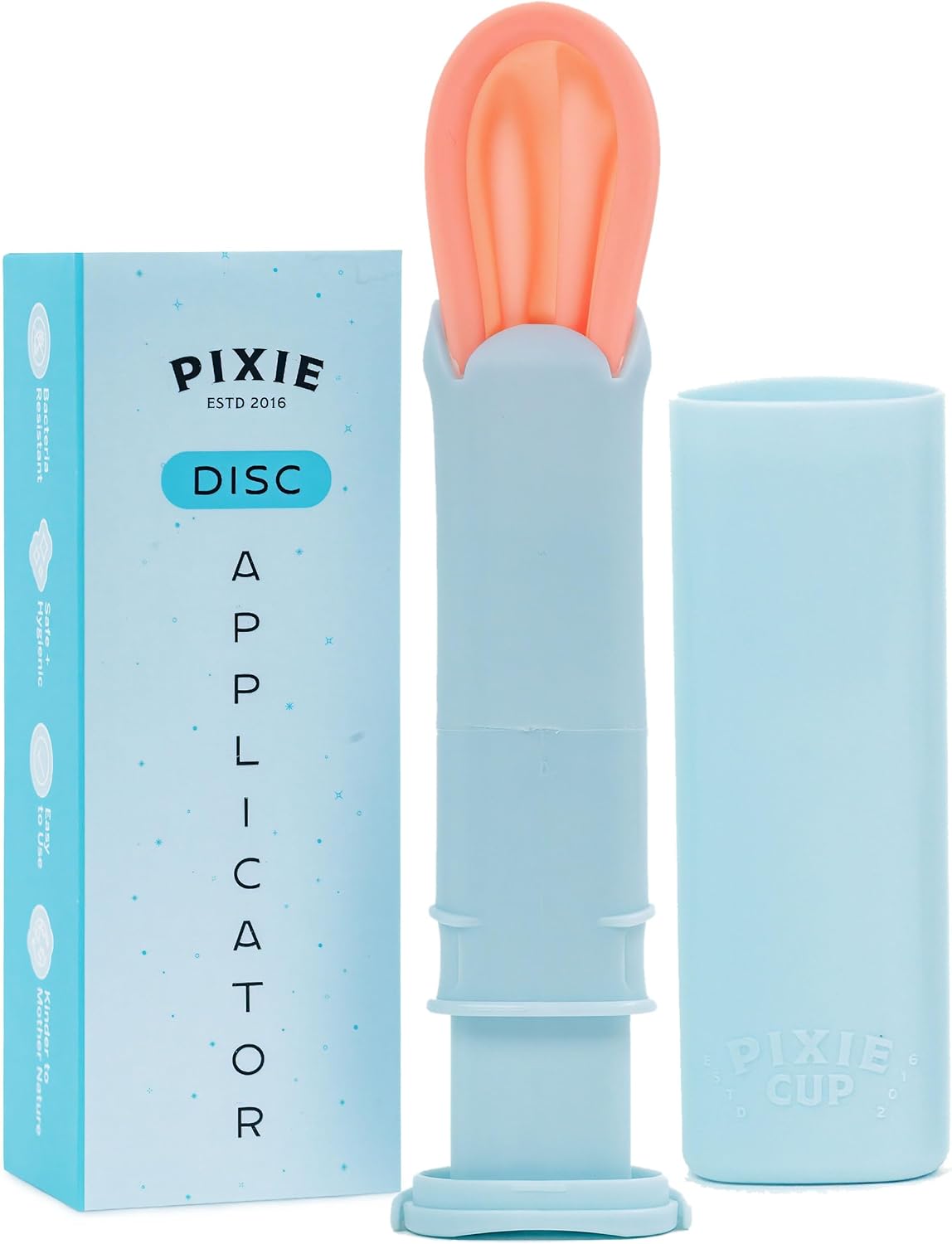 Pixie Menstrual Disc Applicator - Inserts Like A Tampon - Every Woman Can Now Use Period Discs - Perfect for Long Nails - Self Sanitizer TPE Properties - Travel Case - NOT for Menstrual Cups