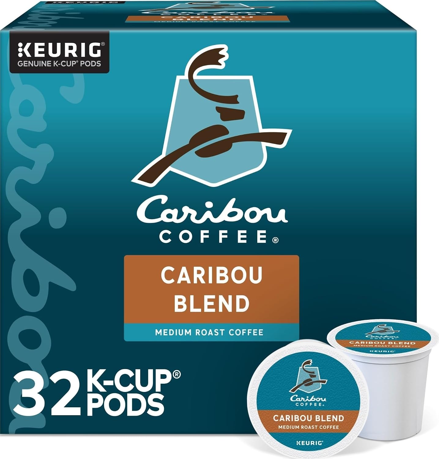 Caribou Coffee Caribou Blend, Keurig Single-Serve K-Cup Pods, Medium Roast Coffee, 32 Count(Pack of 1)