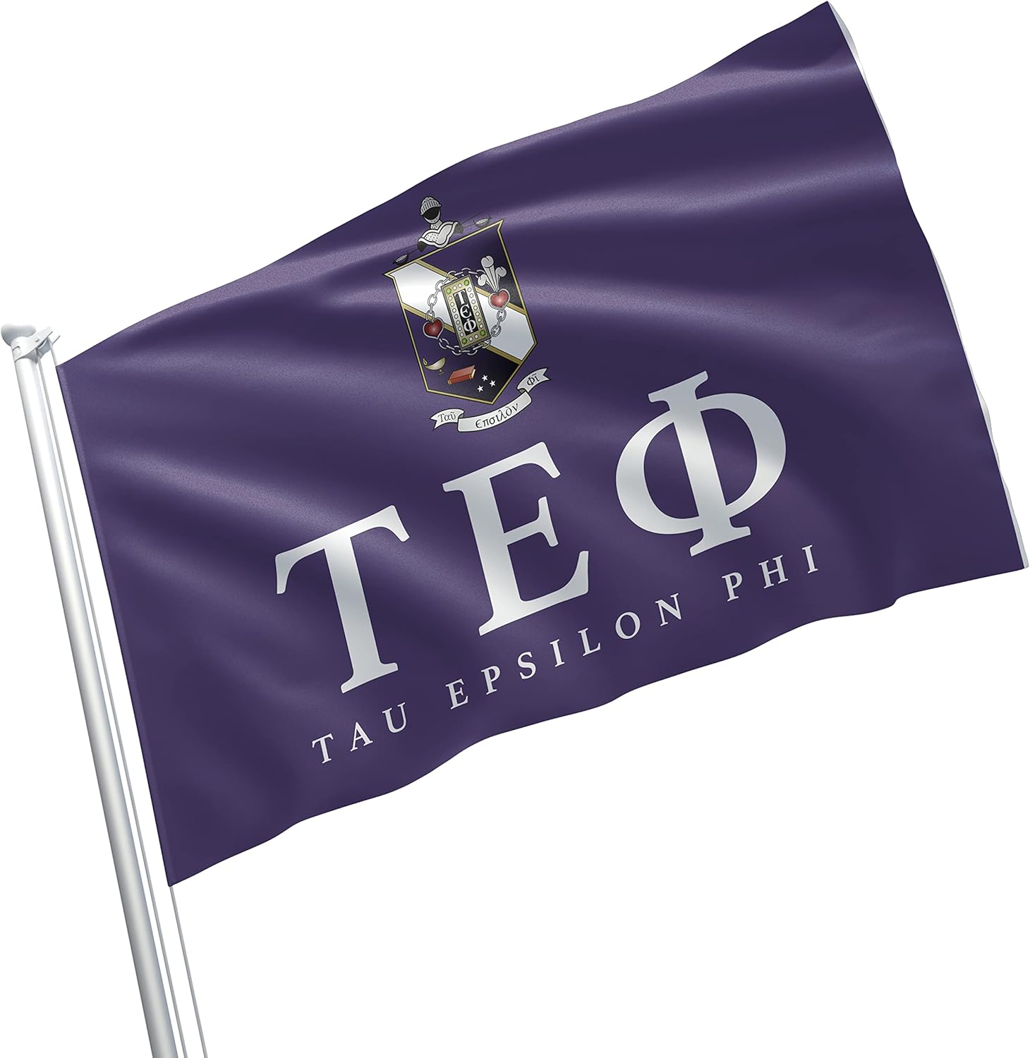 Tau Epsilon Phi Flag Fraternity Greek Life Licensed Flag Banner 3x5 Feet Wall Decor Outdoor Indoor Decoration Brass Grommets Double Stitch (Tau Epsilon Phi # 1)