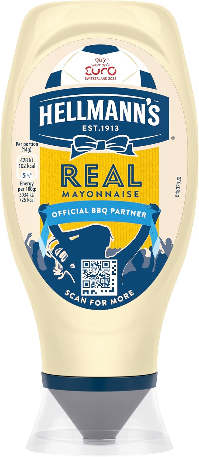 Hellmann's UEFA WOMEN'S EURO 2025* Limited Edition Mayonnaise Squeeze Bottle for Burgers, Sandwiches and Salads 430 ml