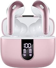 TAGRY Bluetooth Headphones True Wireless Earbuds 60H Playback LED Power Display Earphones with Wireless Charging Case IPX5 Waterproof in-Ear Earbuds with Mic for Smart Phone Laptop TV Computer Sports
