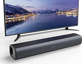 Sound Bar for Smart TV, Soundbar TV Speakers with Customized Bass Reflector, Compact Design and Easy Set up, Home Audio Surround Sound System for TV PC Projector, Wall Mountable