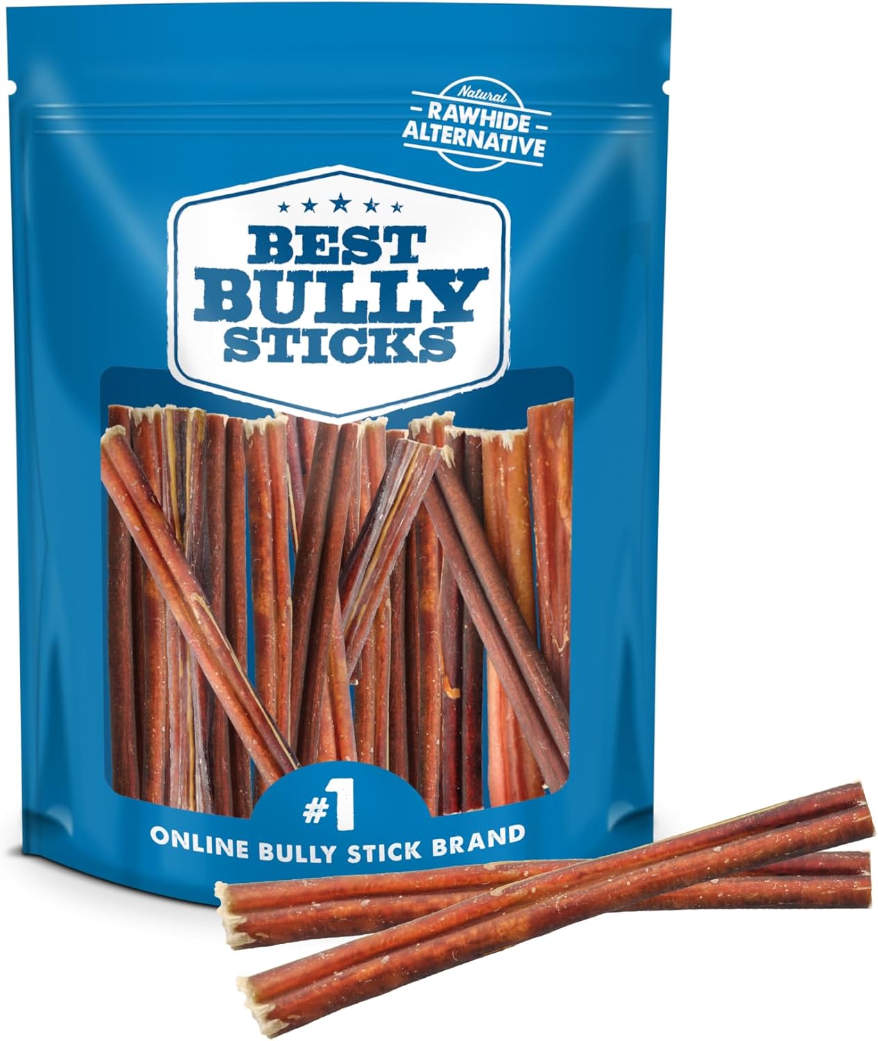 Best Bully Sticks 6 Inch Odor-Free Bully Sticks - 20 Count (Pack of 1) - Bulk Bag, Odorless 100% Natural Grass-Fed Beef, Easily Digestible, No Grain or Rawhide, Ideal for Big Breeds