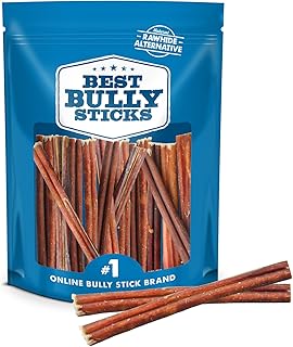 Best Bully Sticks 6 Inch Odor-Free Bully Sticks - 20 Count (Pack of 1) - Bulk Bag, Odorless 100% Natural Grass-Fed Beef, Easily Digestible, No Grain or Rawhide, Ideal for Big Breeds