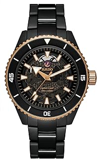 Rado Captain Cook 43 mm High-Tech Ceramic for Men Matte Black and Rose Gold