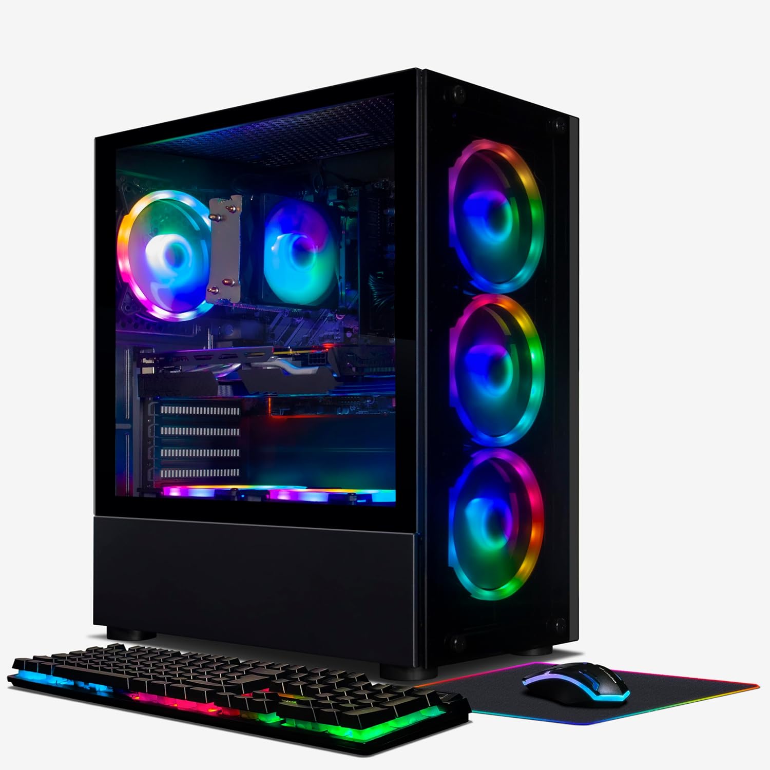 STGAubron Gaming PC Computer Desktop, GeForce RTX 2060 6G, AMD Ryzen 5 2600 up to 3.9G, 16G DDR4, 512G SSD, 600M WiFi, BT 5.0, RGB Fan x6, Windows 11 Home