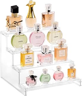 Lifewit 4 Tier Clear Display Risers Stand, Plastic Organizers for Figures, Cupcake, Perfume, Dessert, Desktop Display Stand for Organize and Decoration