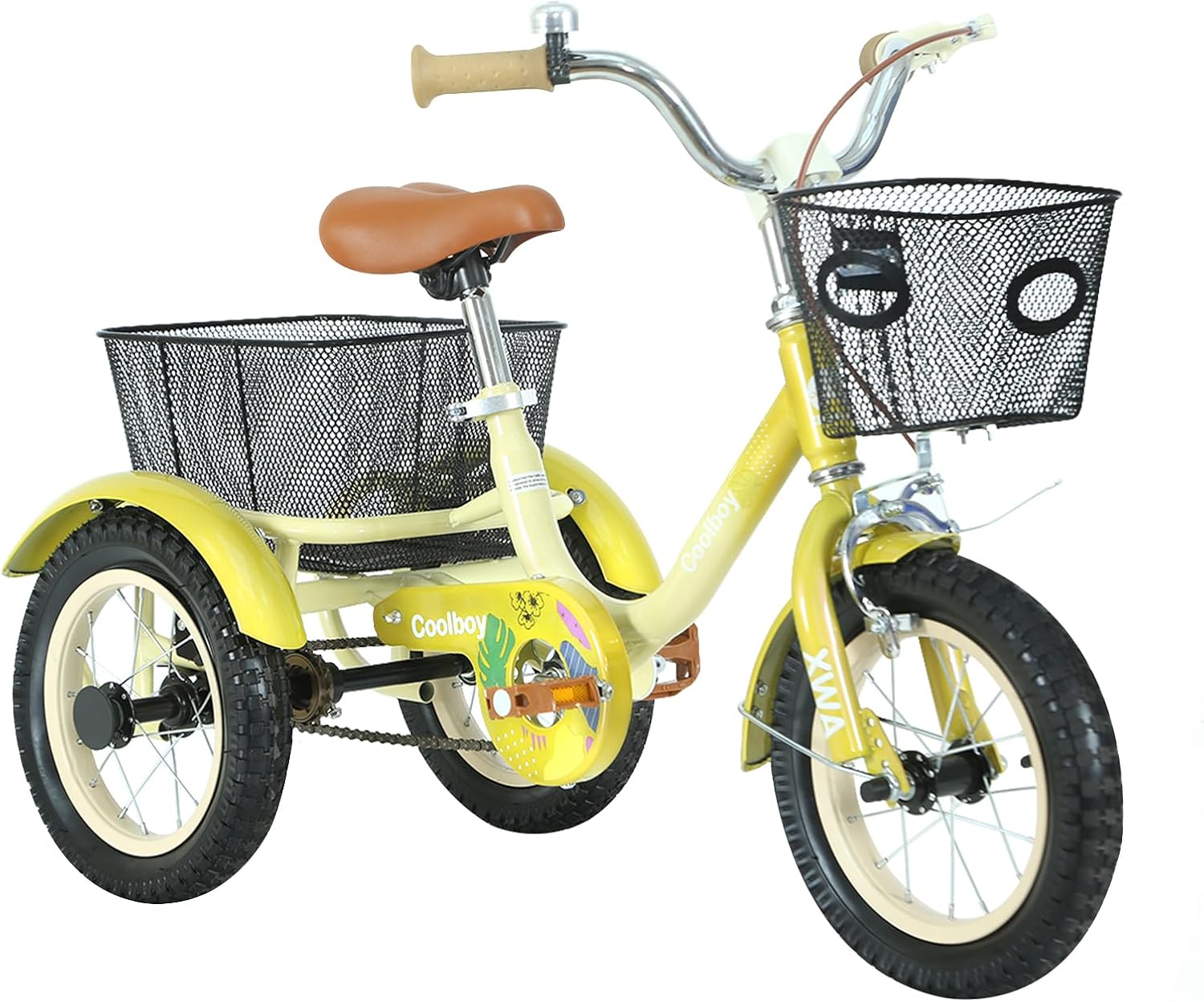 12 inch Trike,Kids Tricycle,Kids Trike,for Ages 3+ Beginner Riders, with Front Rear Basket and Passenger Seat, for Shopping Picnic Outdoor Kids Playground Sports,Multiple Colors