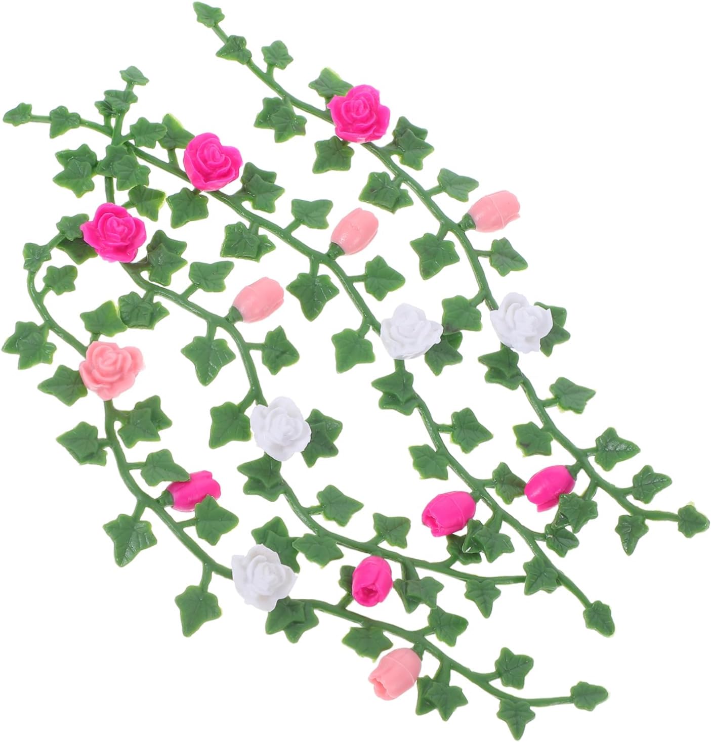 Milisten Miniature Dollhouse Garden Accessories of Realistic Artificial Rose Vines for DIY Garden Ornament and Micro Landscape Decoration