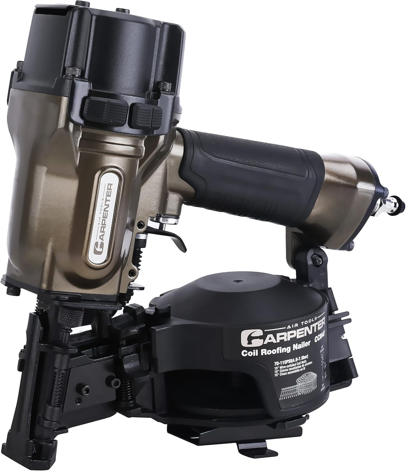 Carpenter Air Tools CCN45 7/8" to 1 3/4" 15° Pneumatic Coil Roofing Nailer