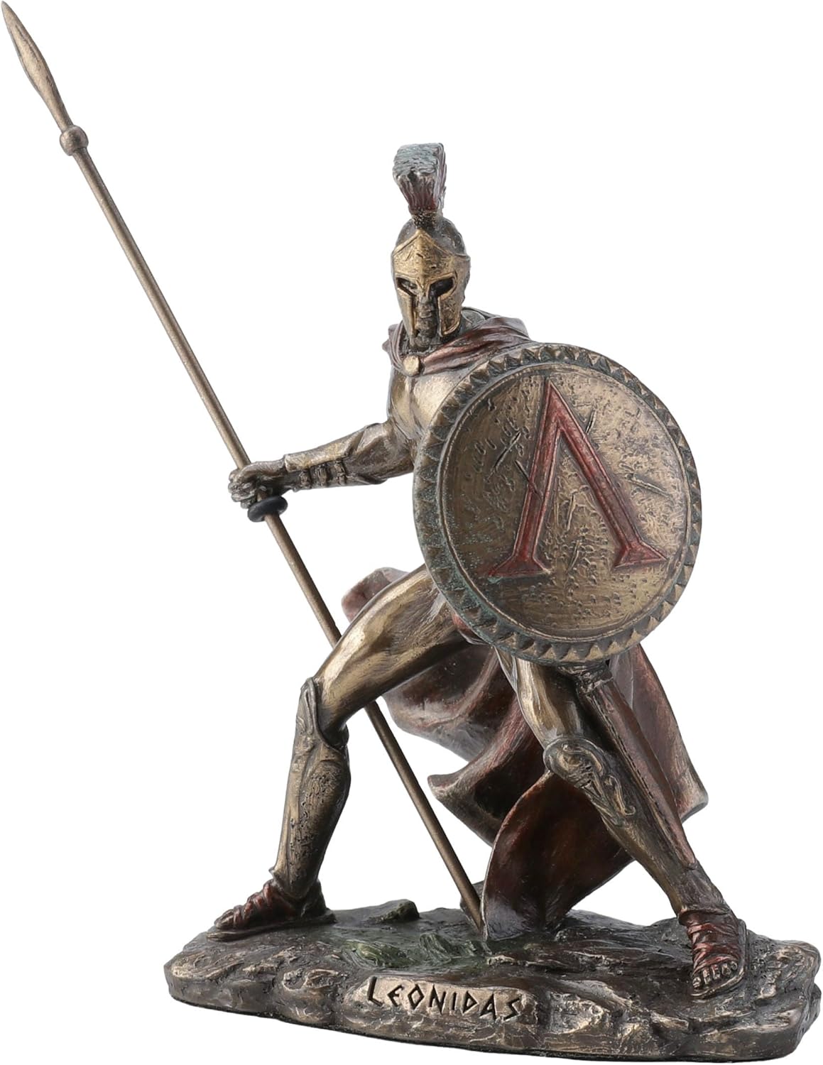 Veronese Design 4 Inch Miniature Greek Spartan Warrior Leonidas Cold Cast Resin Bronze Finish Figurine Educational Collectible