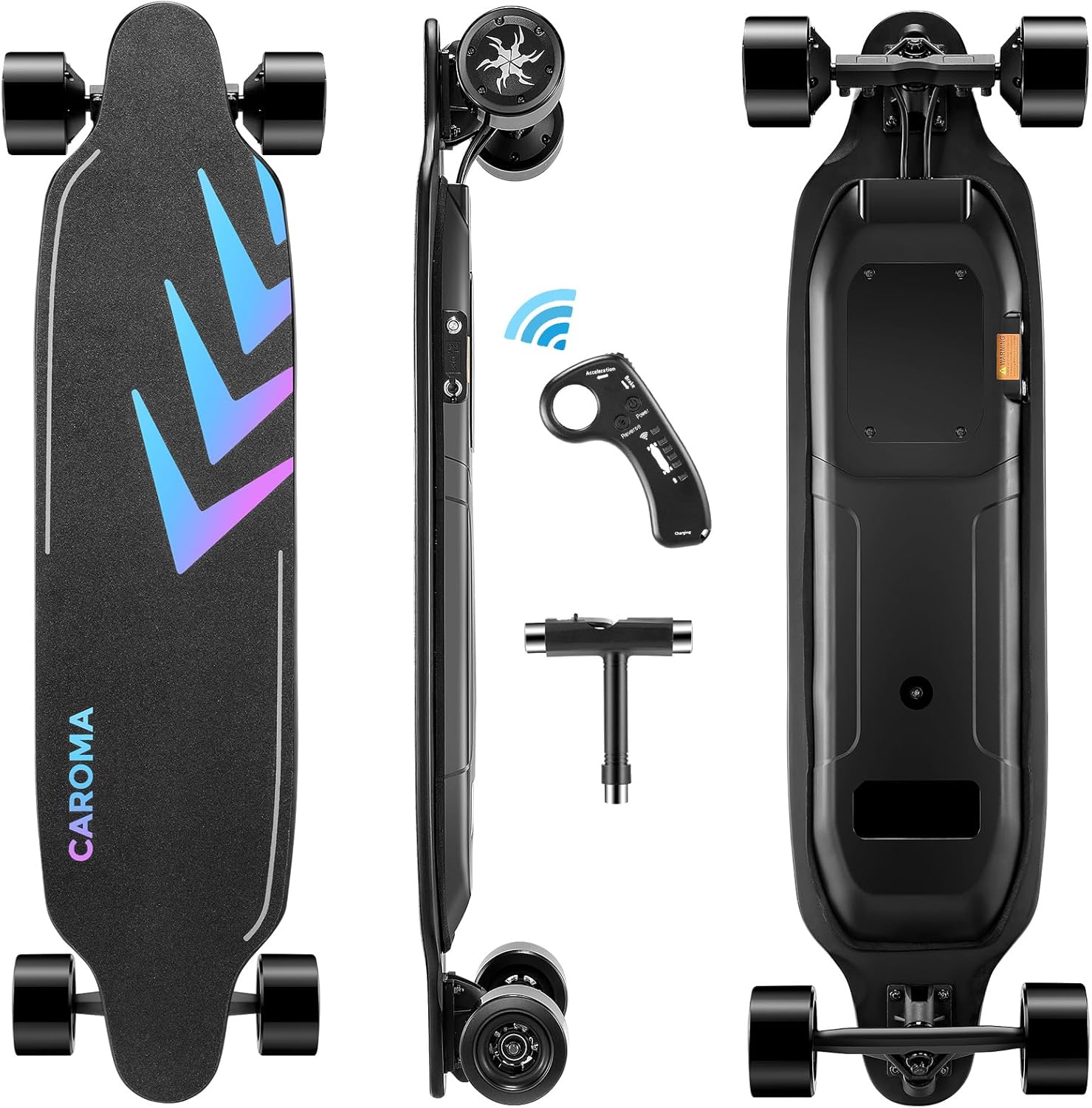 Caroma 1200W/350W Electric Skateboards with Remote, 28/12.4 MPH Top Speed, 16 Miles Range, 330 lbs Max Load, 12 Months Warranty, Electric Longboard for Adults Teens