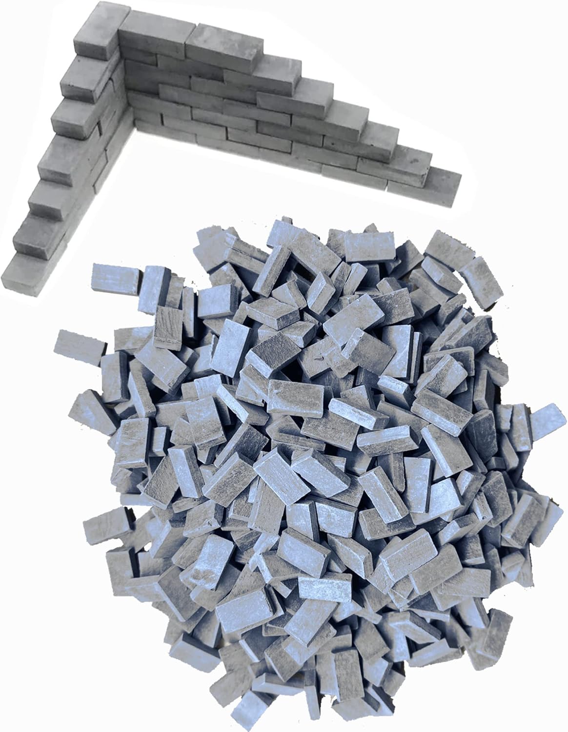 Cayway 420 PCS Mini Bricks for Landscaping & Crafts - Realistic Fake Black Miniature Bricks for Dollhouse & Mini Garden Accessories