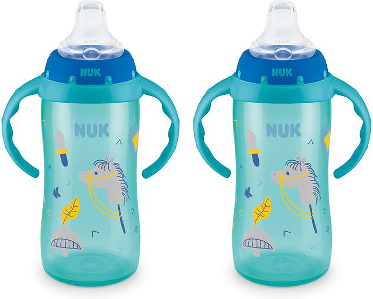 NUK Learner Cup, 10 oz, 2 Pack, 8+ Months – BPA Free, Spill Proof Sippy Cup